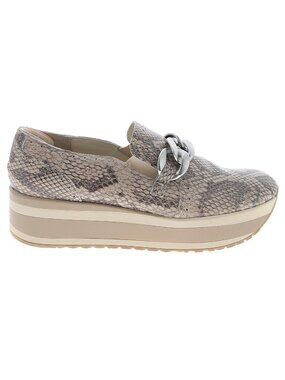 Dolce Vita Gray & Tan Reptile Print Slipon Platforms w/Silver Chain Size 9.5M